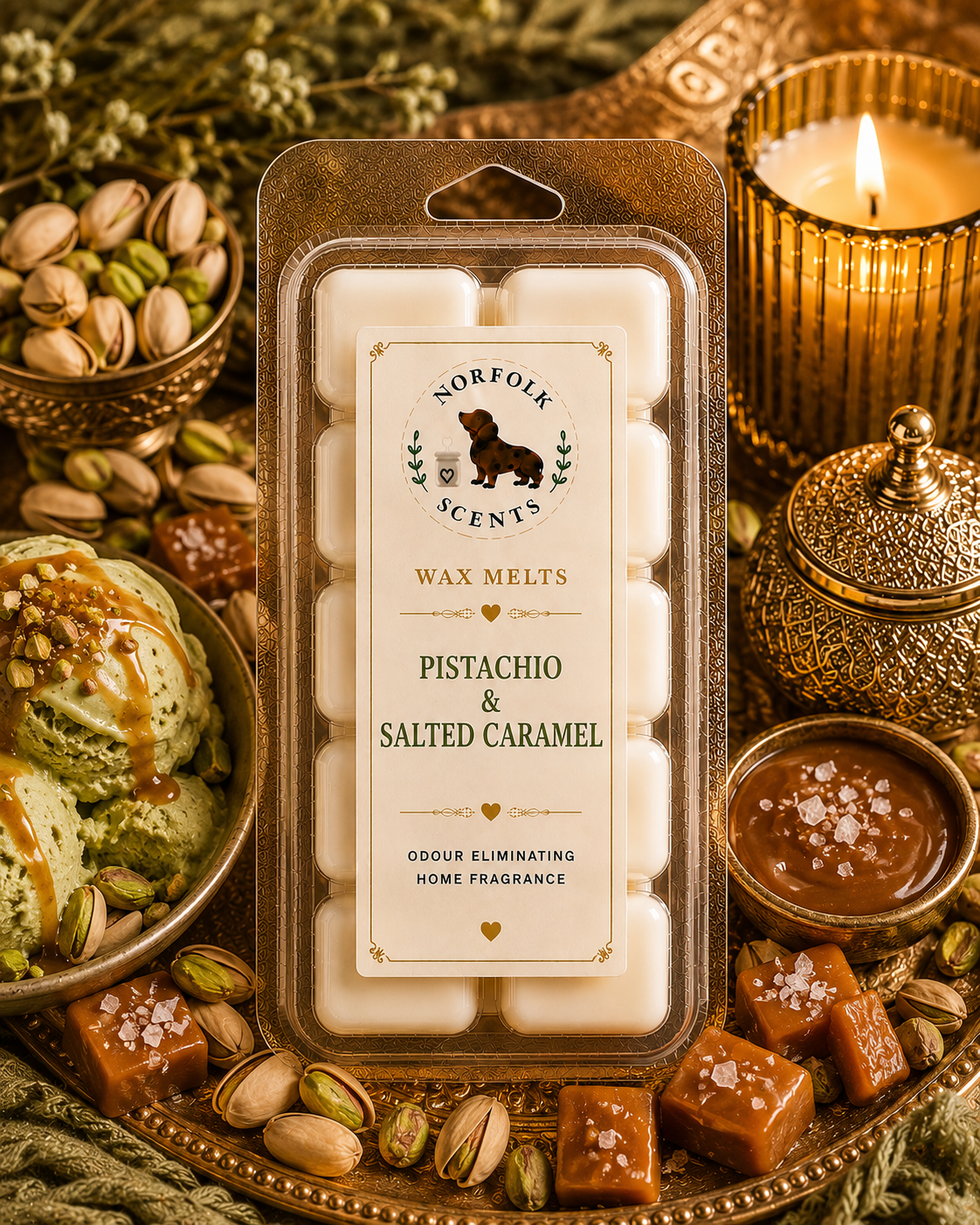 Pistachio & Salted Caramel Wax Melt